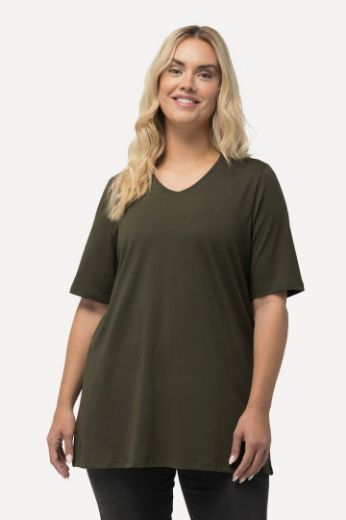 Moda za polnejše Majica V izreza A kroja kratkih rukava plus velikost, xxl, Ulla Popken in Johann Popken (JP1880)