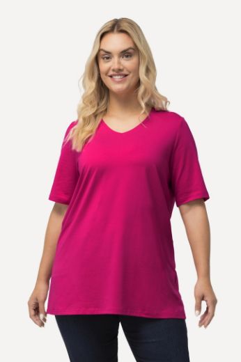 Moda za polnejše Majica V izreza A kroja kratkih rukava plus velikost, xxl, Ulla Popken in Johann Popken (JP1880)