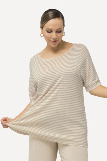 Moda za polnejše Majica kratkih rukava na pruge plus velikost, xxl, Ulla Popken in Johann Popken (JP1880)