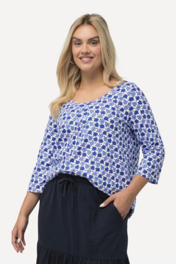 Moda za polnejše Majica  cvjetnog printa 3/4 rukavi plus velikost, xxl, Ulla Popken in Johann Popken (JP1880)