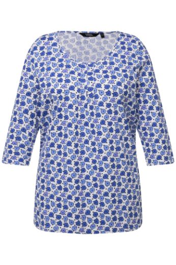 Moda za polnejše Majica  cvjetnog printa 3/4 rukavi plus velikost, xxl, Ulla Popken in Johann Popken (JP1880)