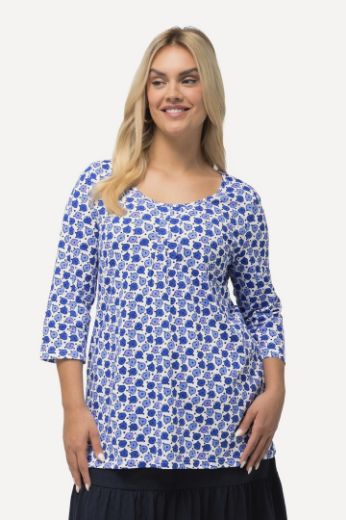 Moda za polnejše Majica  cvjetnog printa 3/4 rukavi plus velikost, xxl, Ulla Popken in Johann Popken (JP1880)
