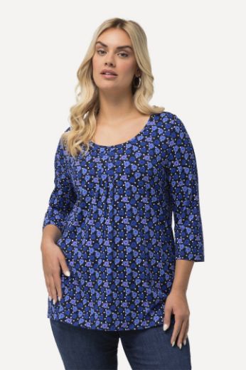 Moda za polnejše Majica  cvjetnog printa 3/4 rukavi plus velikost, xxl, Ulla Popken in Johann Popken (JP1880)