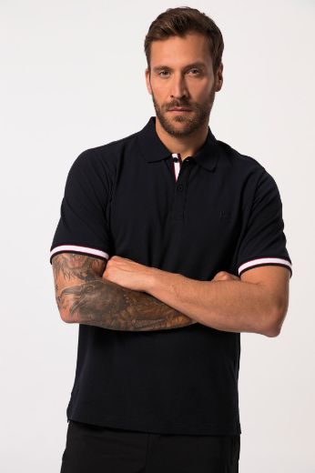 Moda za polnejše Majica Polo s prugama na obrubu rukava plus velikost, xxl, Ulla Popken in Johann Popken (JP1880)