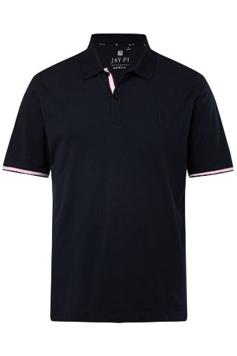 Moda za polnejše Majica Polo s prugama na obrubu rukava plus velikost, xxl, Ulla Popken in Johann Popken (JP1880)
