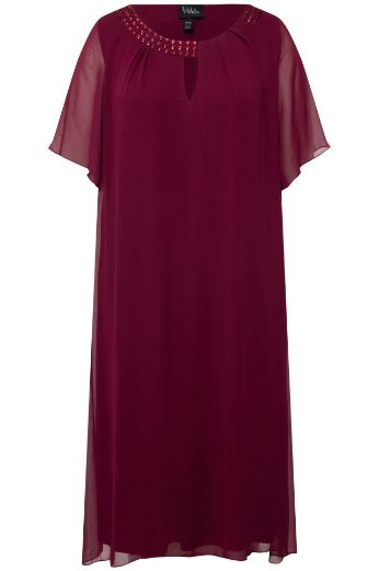 Moda za polnejše Haljina elegantna s ukrasnim dodacima na ovratniku plus velikost, xxl, Ulla Popken in Johann Popken (JP1880)