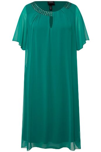 Moda za polnejše Haljina elegantna s ukrasnim dodacima na ovratniku plus velikost, xxl, Ulla Popken in Johann Popken (JP1880)