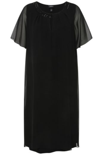 Moda za polnejše Haljina elegantna s ukrasnim dodacima na ovratniku plus velikost, xxl, Ulla Popken in Johann Popken (JP1880)