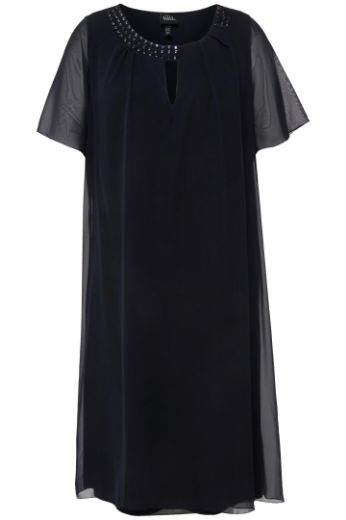 Moda za polnejše Haljina elegantna s ukrasnim dodacima na ovratniku plus velikost, xxl, Ulla Popken in Johann Popken (JP1880)