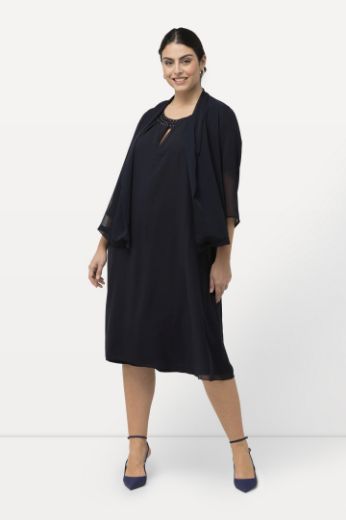 Moda za polnejše Haljina elegantna s ukrasnim dodacima na ovratniku plus velikost, xxl, Ulla Popken in Johann Popken (JP1880)