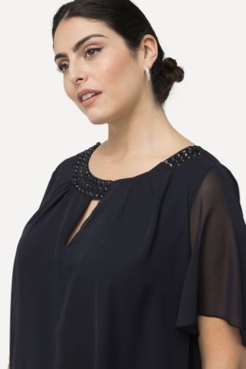Moda za polnejše Haljina elegantna s ukrasnim dodacima na ovratniku plus velikost, xxl, Ulla Popken in Johann Popken (JP1880)
