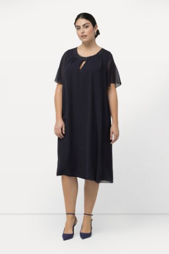 Moda za polnejše Haljina elegantna s ukrasnim dodacima na ovratniku plus velikost, xxl, Ulla Popken in Johann Popken (JP1880)