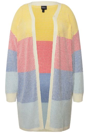 Moda za polnejše Kardigan duži kroj na pruge plus velikost, xxl, Ulla Popken in Johann Popken (JP1880)