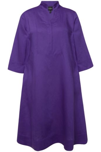 Moda za polnejše Haljina midi lanena s 3/4 rukavima plus velikost, xxl, Ulla Popken in Johann Popken (JP1880)