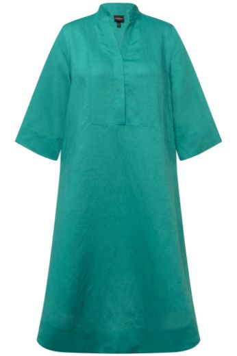 Moda za polnejše Haljina midi lanena s 3/4 rukavima plus velikost, xxl, Ulla Popken in Johann Popken (JP1880)