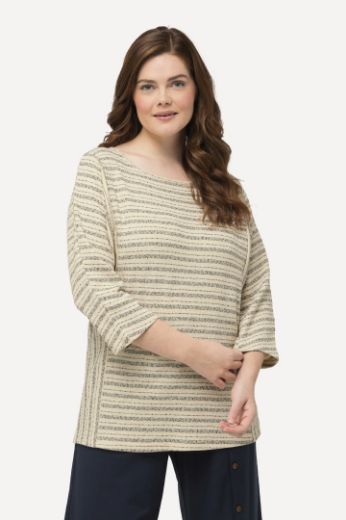 Moda za polnejše Majica na pruge 3/4 rukavi plus velikost, xxl, Ulla Popken in Johann Popken (JP1880)