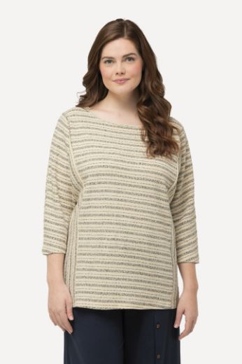 Moda za polnejše Majica na pruge 3/4 rukavi plus velikost, xxl, Ulla Popken in Johann Popken (JP1880)