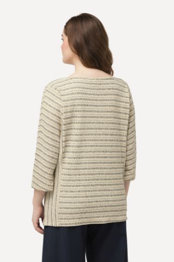 Moda za polnejše Majica na pruge 3/4 rukavi plus velikost, xxl, Ulla Popken in Johann Popken (JP1880)
