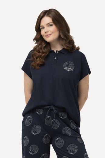 Moda za polnejše Majica Polo kratkih rukava s printom plus velikost, xxl, Ulla Popken in Johann Popken (JP1880)