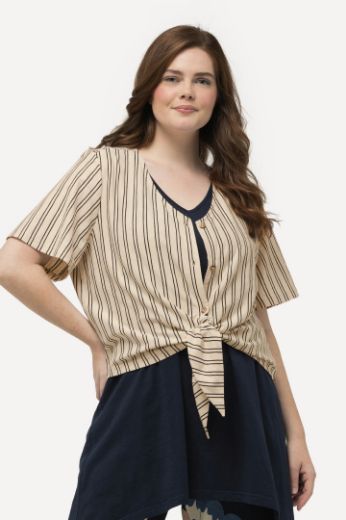 Moda za polnejše Majica na vezanje plus velikost, xxl, Ulla Popken in Johann Popken (JP1880)
