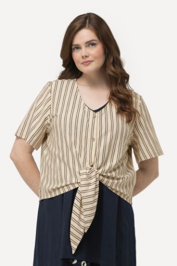 Moda za polnejše Majica na vezanje plus velikost, xxl, Ulla Popken in Johann Popken (JP1880)