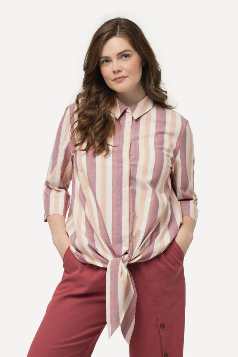 Moda za polnejše Bluza na vezanje 3/4 rukavi plus velikost, xxl, Ulla Popken in Johann Popken (JP1880)