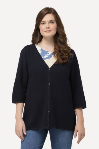 Moda za polnejše Kardigan s 3/4 rukavima plus velikost, xxl, Ulla Popken in Johann Popken (JP1880)