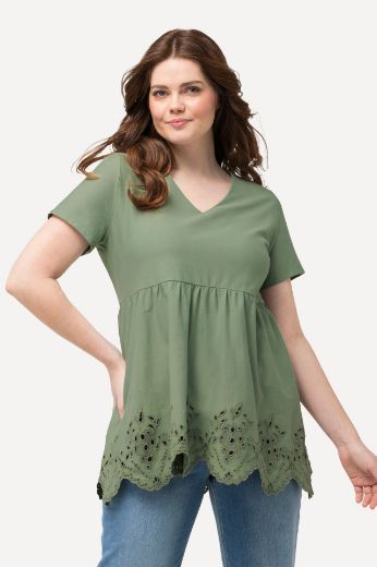 Moda za polnejše Majica kratkih rukava s dodatkom ukrasne čipke plus velikost, xxl, Ulla Popken in Johann Popken (JP1880)