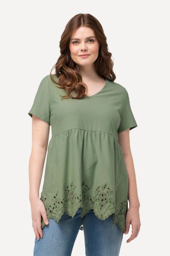Moda za polnejše Majica kratkih rukava s dodatkom ukrasne čipke plus velikost, xxl, Ulla Popken in Johann Popken (JP1880)
