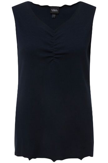 Moda za polnejše Top s naborima na prednjoj strani plus velikost, xxl, Ulla Popken in Johann Popken (JP1880)