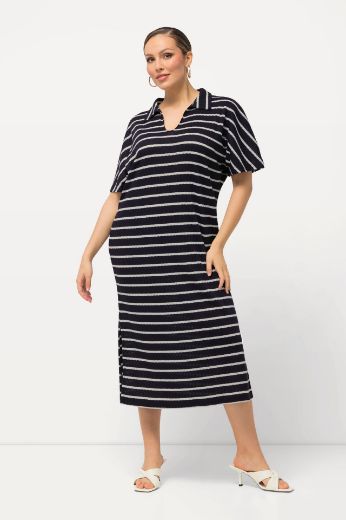 Moda za polnejše Haljina Polo  kratkih rukava na pruge plus velikost, xxl, Ulla Popken in Johann Popken (JP1880)