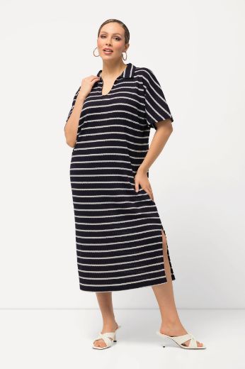 Moda za polnejše Haljina Polo  kratkih rukava na pruge plus velikost, xxl, Ulla Popken in Johann Popken (JP1880)