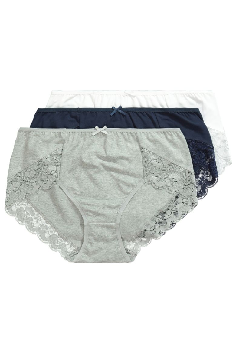 Moda za polnejše Gaćice s dodatkom ukrasne čipke 3 komada plus velikost, xxl, Ulla Popken in Johann Popken (JP1880)
