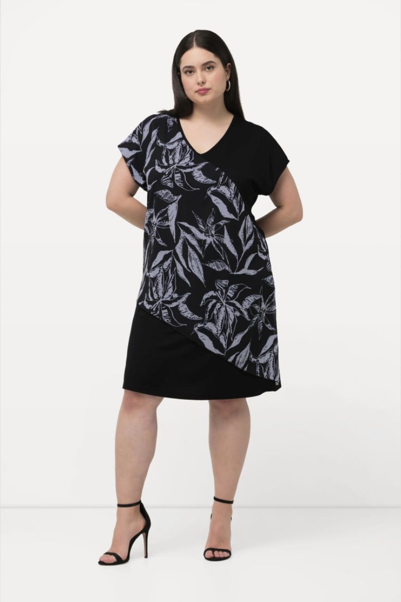 Moda za polnejše Haljina elegantna s printom plus velikost, xxl, Ulla Popken in Johann Popken (JP1880)