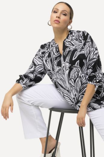 Moda za polnejše Bluza 3/4 rukavi s cvjetnim printom plus velikost, xxl, Ulla Popken in Johann Popken (JP1880)