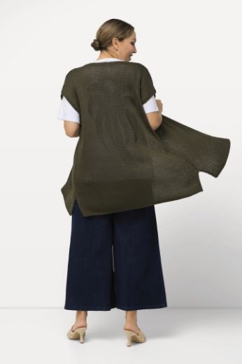 Moda za polnejše Prsluk pleteni lagani s motivom palme plus velikost, xxl, Ulla Popken in Johann Popken (JP1880)