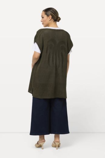 Moda za polnejše Prsluk pleteni lagani s motivom palme plus velikost, xxl, Ulla Popken in Johann Popken (JP1880)