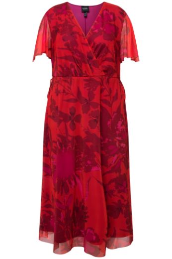 Moda za polnejše Haljina elegantna cvjetnog printa V izreza plus velikost, xxl, Ulla Popken in Johann Popken (JP1880)