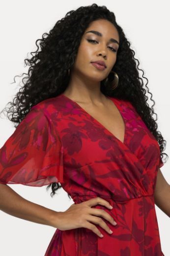 Moda za polnejše Haljina elegantna cvjetnog printa V izreza plus velikost, xxl, Ulla Popken in Johann Popken (JP1880)