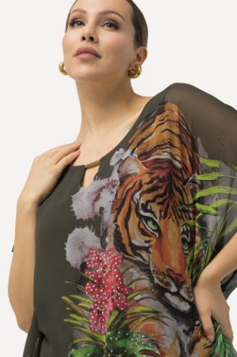 Moda za polnejše Bluza s printom tigra plus velikost, xxl, Ulla Popken in Johann Popken (JP1880)
