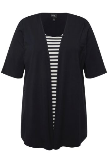 Moda za polnejše Majica 2u1 na pruge plus velikost, xxl, Ulla Popken in Johann Popken (JP1880)