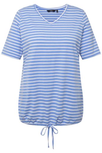 Moda za polnejše Majica kratkih  rukava V ovratnika na pruge plus velikost, xxl, Ulla Popken in Johann Popken (JP1880)
