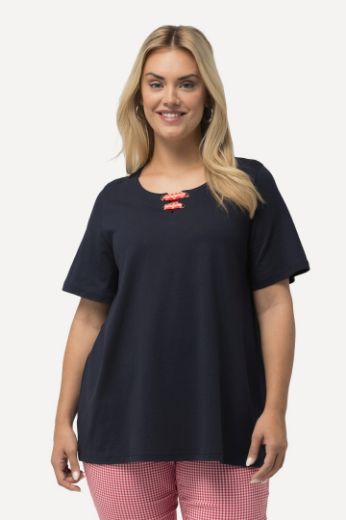 Moda za polnejše Majica kratkih rukava s ukrasnim dodatkom na ovratniku plus velikost, xxl, Ulla Popken in Johann Popken (JP1880)