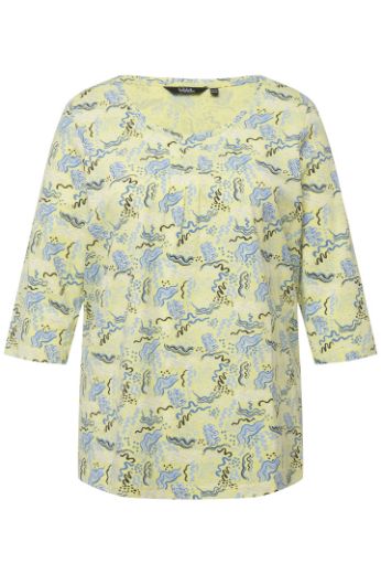 Moda za polnejše Majica 3/4 rukavi s printom iskrivljenih pruga plus velikost, xxl, Ulla Popken in Johann Popken (JP1880)