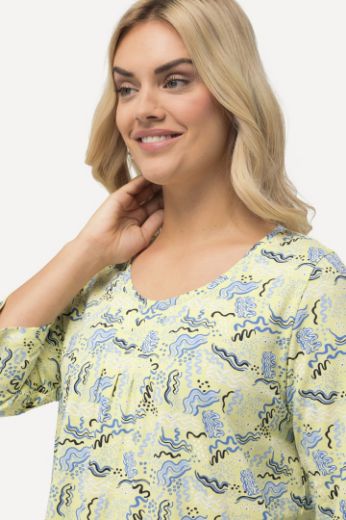 Moda za polnejše Majica 3/4 rukavi s printom iskrivljenih pruga plus velikost, xxl, Ulla Popken in Johann Popken (JP1880)