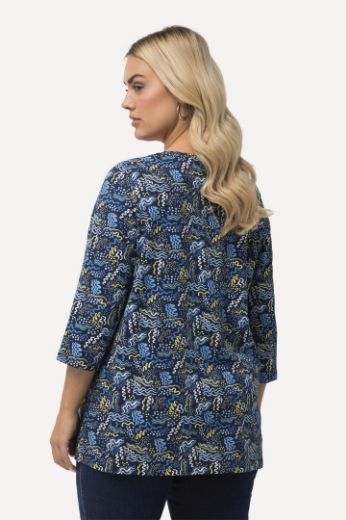 Moda za polnejše Majica 3/4 rukavi s printom iskrivljenih pruga plus velikost, xxl, Ulla Popken in Johann Popken (JP1880)