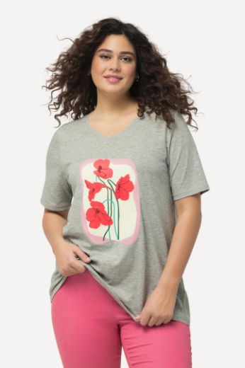 Moda za polnejše Majica kratkih rukava A kroja cvjetnog printa plus velikost, xxl, Ulla Popken in Johann Popken (JP1880)