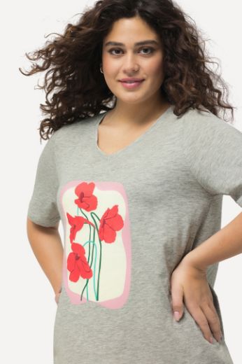 Moda za polnejše Majica kratkih rukava A kroja cvjetnog printa plus velikost, xxl, Ulla Popken in Johann Popken (JP1880)