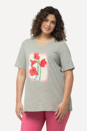 Moda za polnejše Majica kratkih rukava A kroja cvjetnog printa plus velikost, xxl, Ulla Popken in Johann Popken (JP1880)
