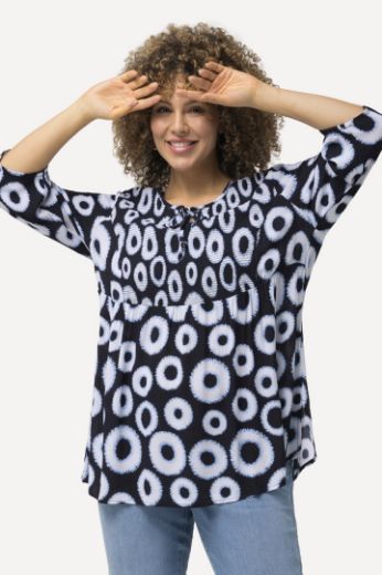 Moda za polnejše Bluza 3/4 rukavi motiv krugova plus velikost, xxl, Ulla Popken in Johann Popken (JP1880)